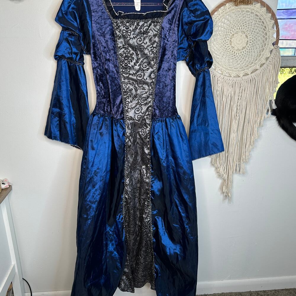 Unbranded Blue Printcess Historical Fancy Regal Costume Dress - Picture 2 of 6